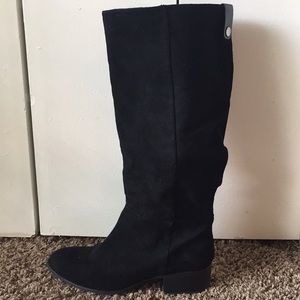 Merona black boots — faux suede